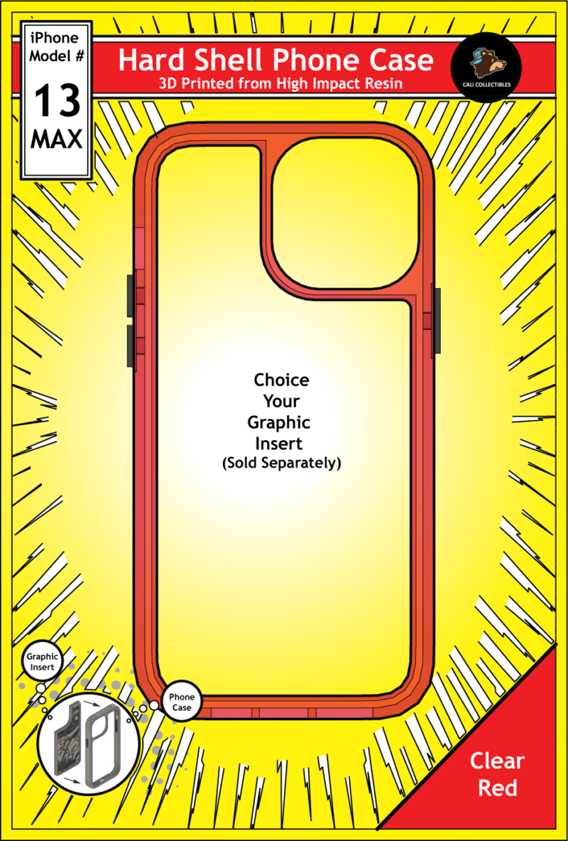 iPhone 13 Max Hard Case - Clear Red