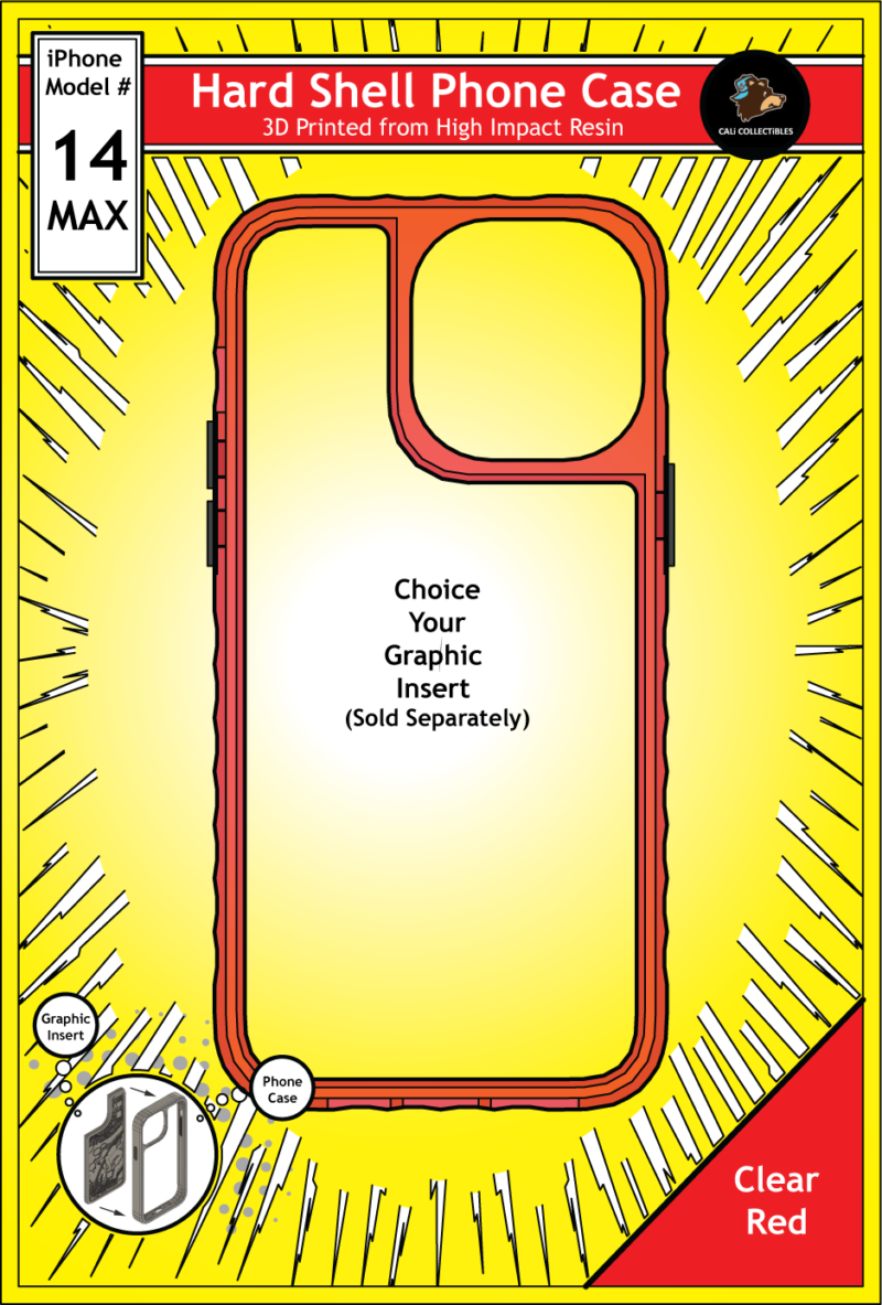 iPhone 14 Max Hard Case - Clear Red