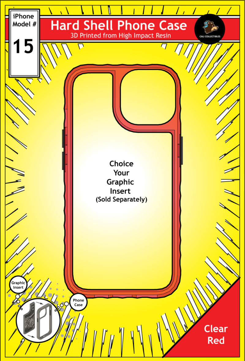 iPhone 15 Hard Case - Clear Red