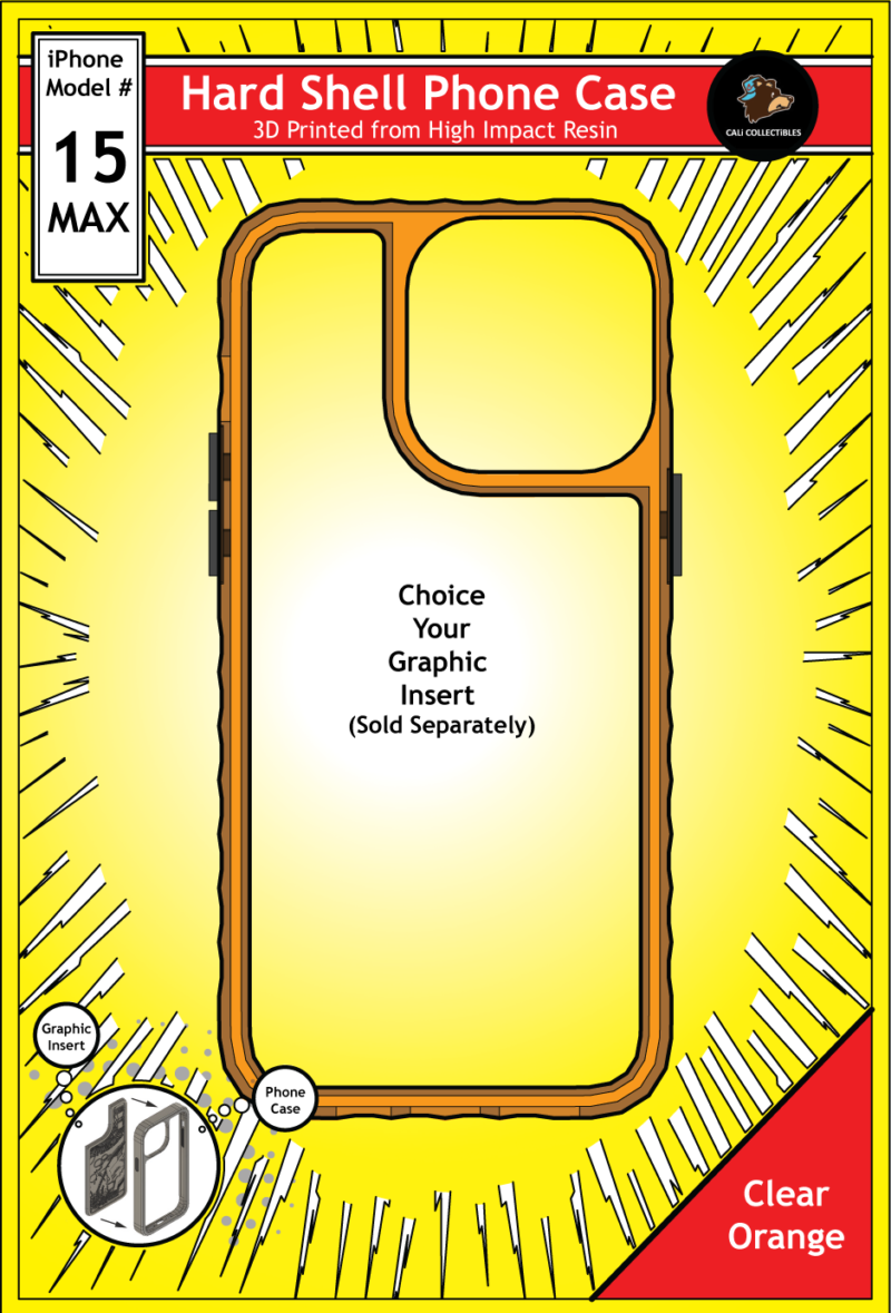 iPhone 15 Max Hard Case - Clear Orange