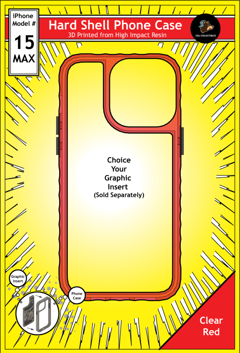 iPhone 15 Max Hard Case - Clear Red