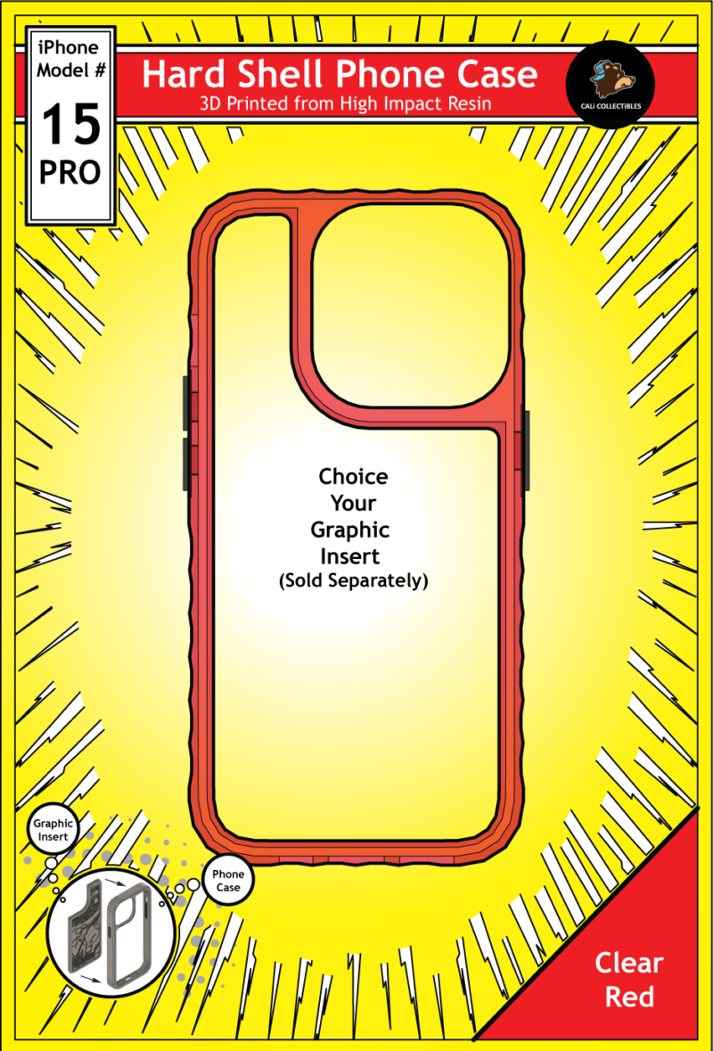 iPhone 15 Pro Hard Case - Clear Red