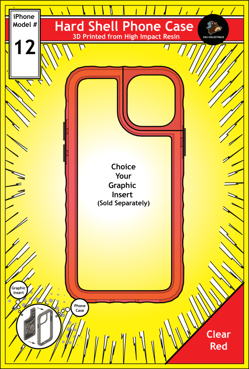 iPhone 12 Hard Case - Clear Red