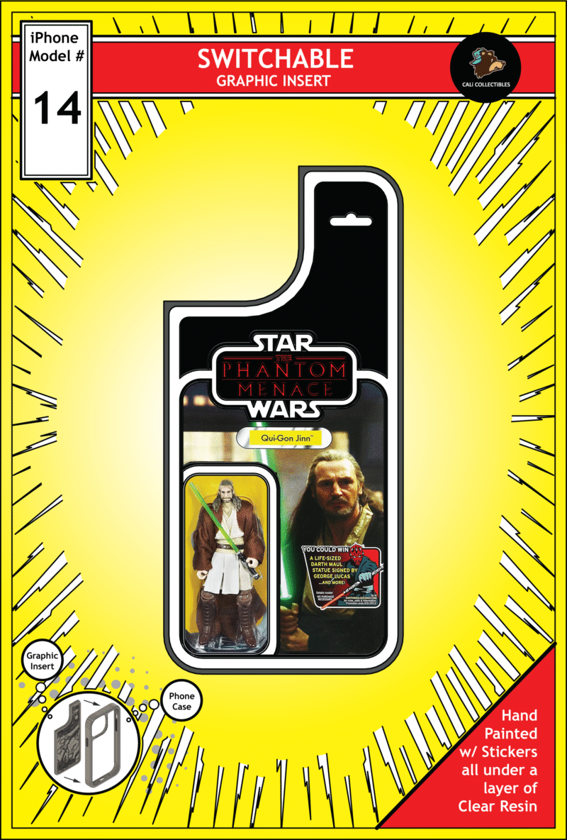 iPhone 14 Insert - Star Wars Toy on Cardback - Qui Gon Jinn