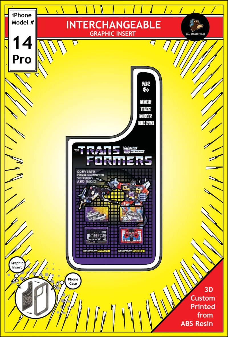 iPhone 14 Pro Insert - Transformers Toy on Cardback - Ravage & Rumble