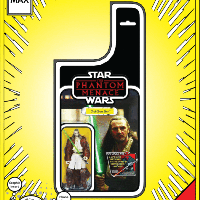 iPhone 14 Max Insert - Star Wars Toy on Cardback - Qui Gon Jinn