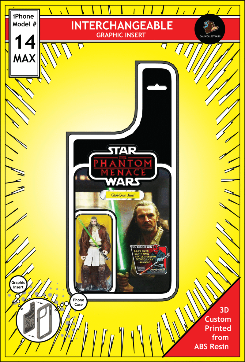 iPhone 14 Max Insert - Star Wars Toy on Cardback - Qui Gon Jinn