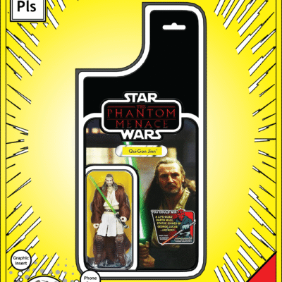 iPhone 14 Plus Insert - Star Wars Toy on Cardback - Qui Gon Jinn