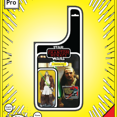 iPhone 14 Pro Insert - Star Wars Toy on Cardback - Qui Gon Jinn