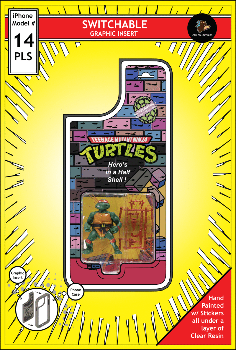 iPhone 14 Plus Insert - TMNT Toy on Cardback - Michelangelo